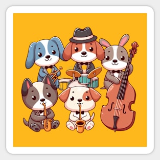 Puppy dogs jazz band Sticker